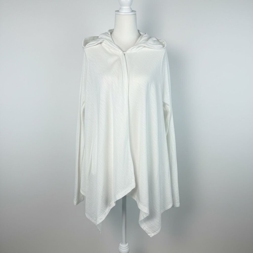 Abercrombie & Fitch Womens White Hooded Open-Front Cardigan M/L Lightweight